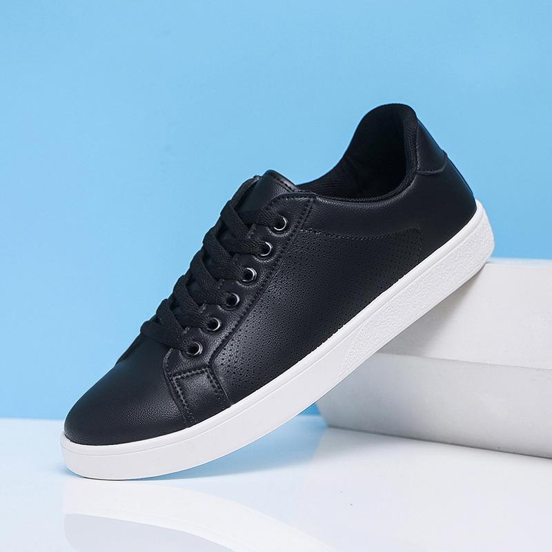 Fashion Men Leather Casual Board Shoes Breathable Sneakers for Man Spring Summer New White Shoes Comfortable Men's Flats Soft Sneakers