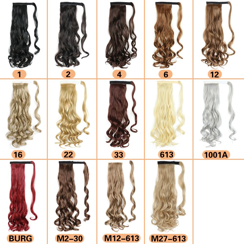 Synthetic Long Wavy Ponytail Extensions Wrap Around Hair Ponytails Wavy Clip In Hairpieces For Women
