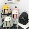 Three-Piece Backpack Set Color Contrast Large Capacity Student Schoolbag Women Backpack with Pen Bag