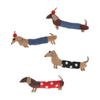 Cute Dachshund Cloth Doll Ornament Waterproof Surface Charm for DIY Brooch Keychain Hairpin Craft Home Decor