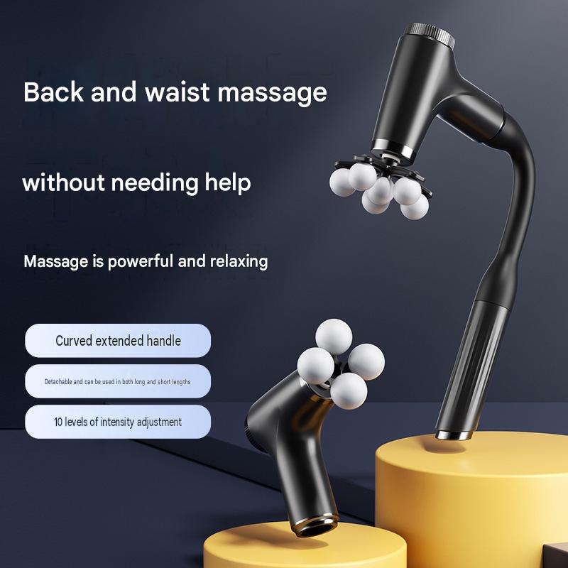 Curved Head Fascia Gun Multi-function Muscle Massager for Neck Waist Back Legs Relaxation Electric Deep Tissue Massage Gun