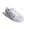 Adidas Originals SUPERSTAR J Low top Kids' Skateboarding Shoes Classic White Purple (Unisex) Kids' Skateboarding Shoes GY3313