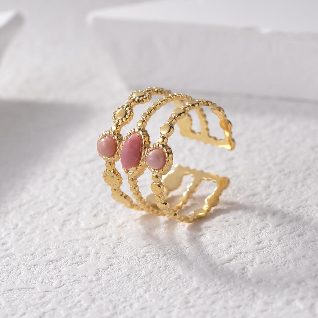 Edelstahlringe für Frauen Rosa Hochzeitspaarring Schmuck Vintage Accessoires