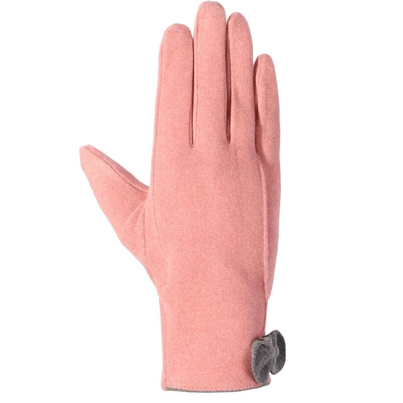 Damskie ciepłe rękawiczki z aksamitnymi, wiatroszczelnymi i antypoślizgowymi rękawiczkami do jazdy na świeżym powietrzu z ekranem dotykowym