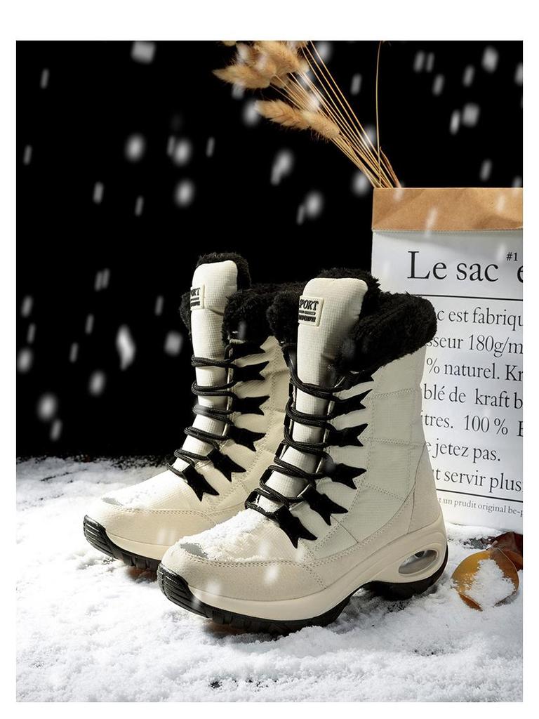 Women's Waterproof Fleece-Lined Winter Boots - Thick, Warm, Plus Size, Snow-Ready