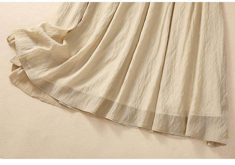 Jupe Midi Style A Été 2025 Artistique: Coupe ample, Couleur unie, Taille élastique pour femmes