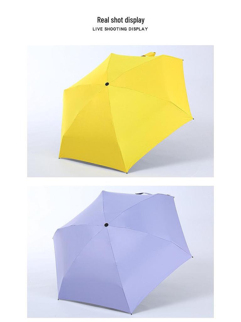 Kompakter UV-Schutz-Doppelnutzungs-Schirm für Sonne und Regen, Tragbarer Falt-Sonnenschirm mit aufgedrucktem Design