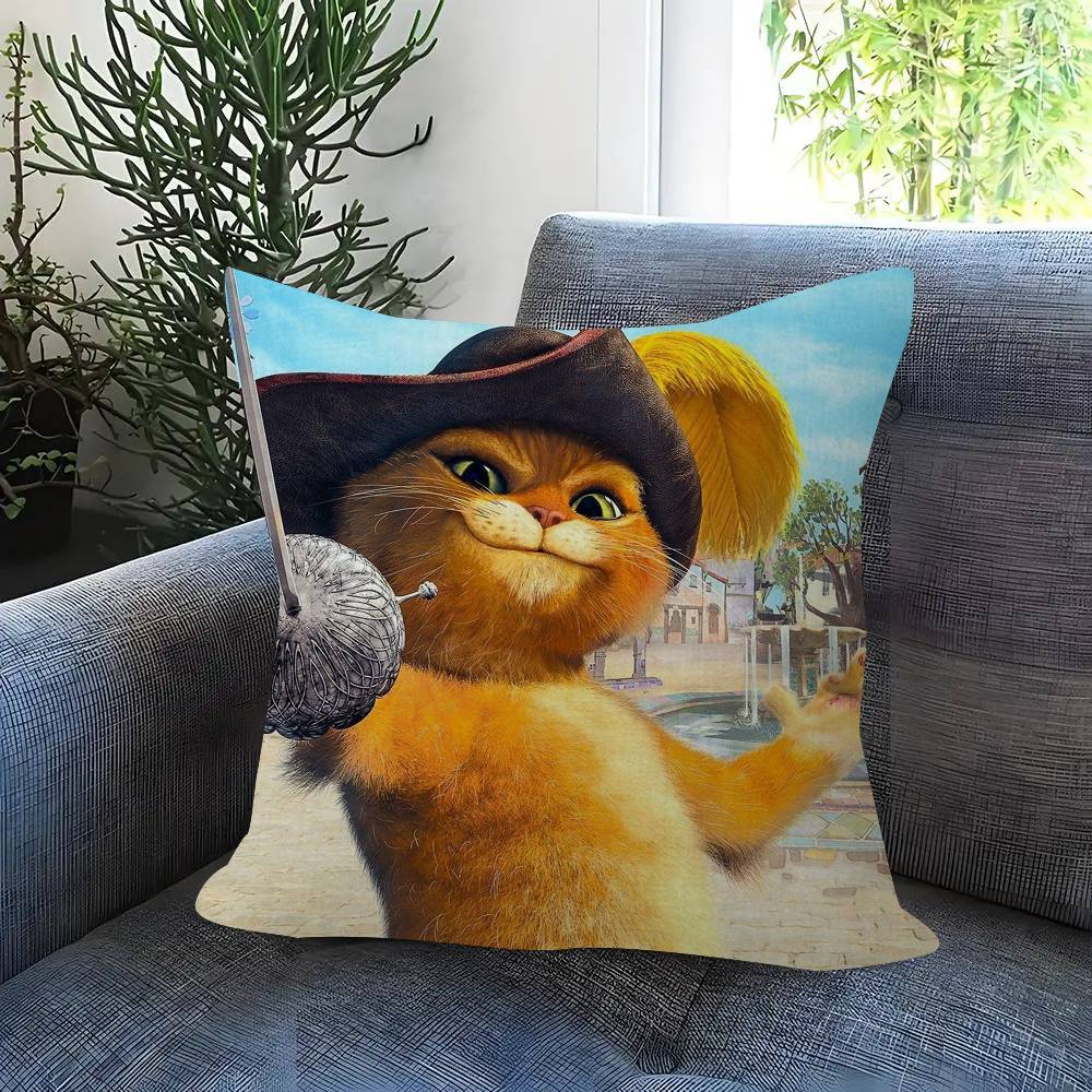 Movie P-Puss Anime In B-Boots Cushion Cover Pillow Cover Decor Pillowcase Printed Cushion Case For Couch