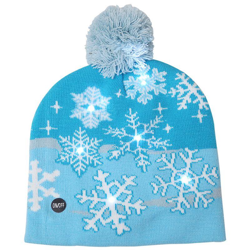 Soft And Stretchable Winter Warm Knit Beanie With Built-in Led Christmas Lights
