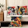 Retro Poster Luxury Cushion Cover Plush Fabric Soft DoubleSided Printed Sofa Warm Winter Home Child Gift Pillow Case