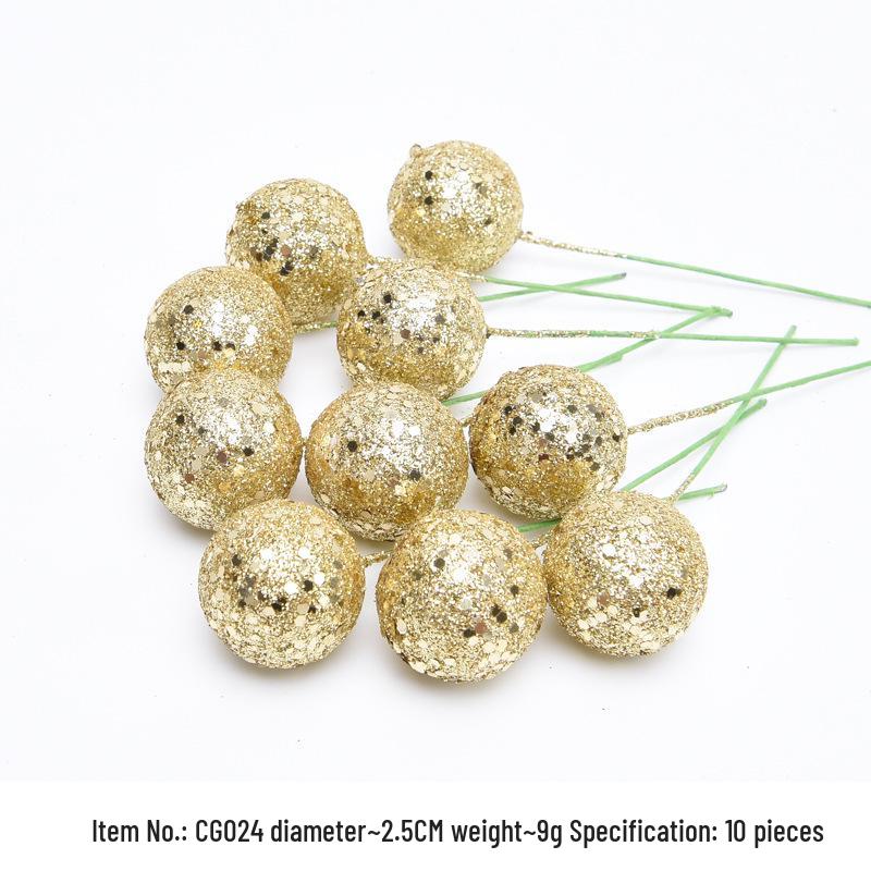 Glitter Foam Red Berry Decorations for Christmas Tree DIY and Photo Props