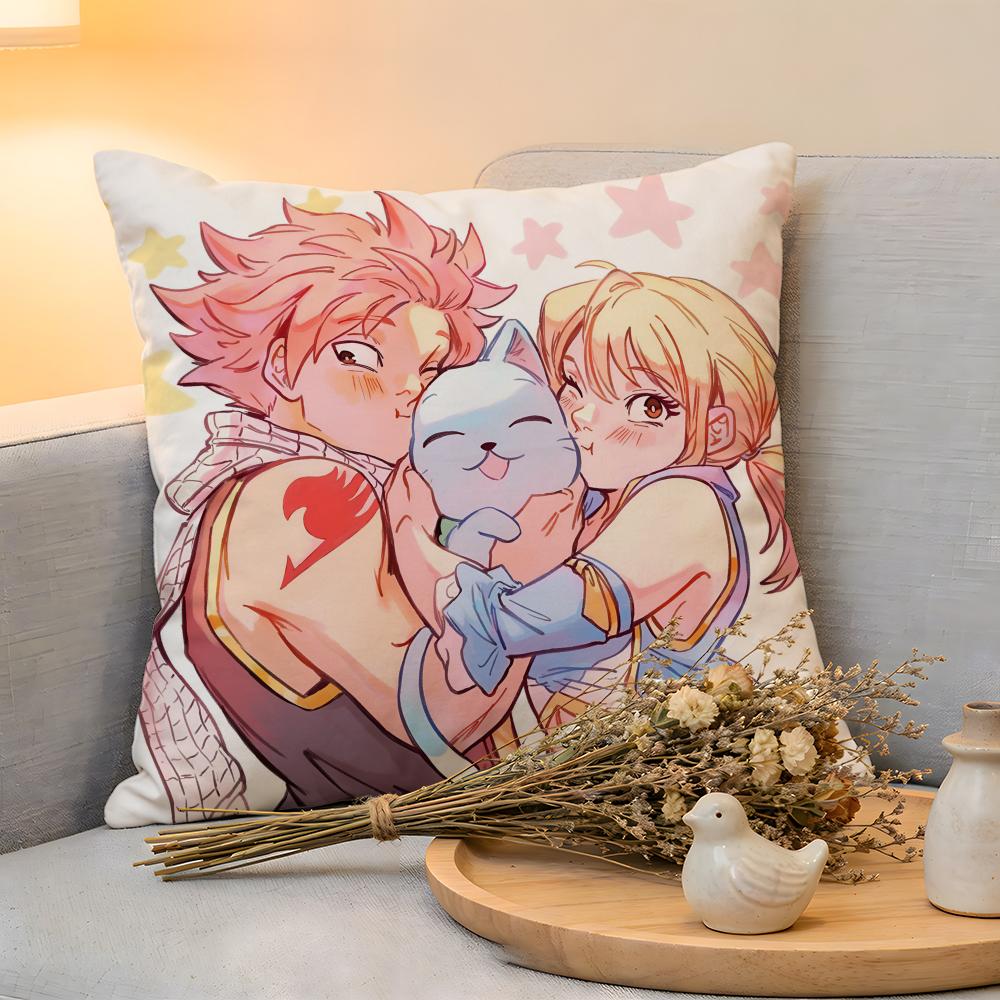 Cushion Cover Linen SkinFriendly Soft Decorative Case For Sofa Home Decor Vintage Anime FFairy Tail Classic Pillow cover