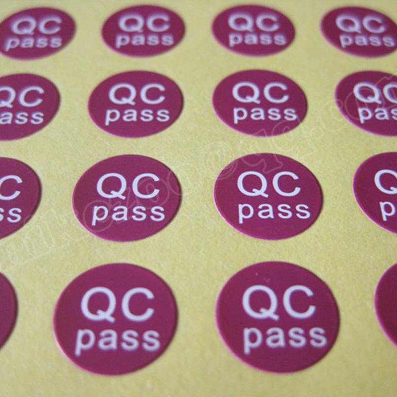 3000 Stück 1 cm QC PASS Papieretikett Qualitätskontrollaufkleber Fabrik Produkt Häkchen Herstellung Verarbeitung Inspektionsetikett
