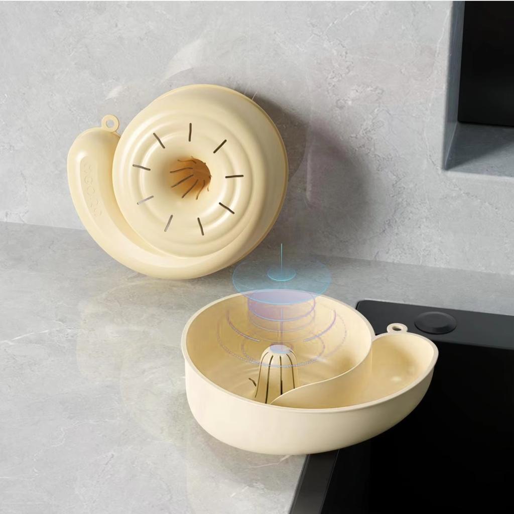 Snail Shape Fruit Drainer Basket Creative Automatic Rotation Clean Vegetable Washing Basin Multi-Functional Reusable