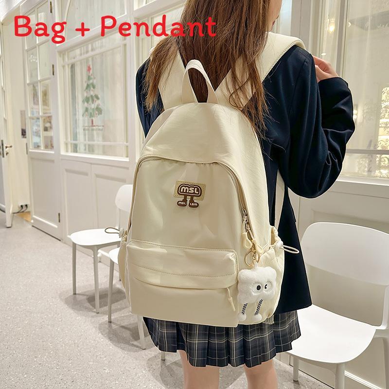 Girl Backpack For School With Breathable Nylon Material And Stylish Splicing Design