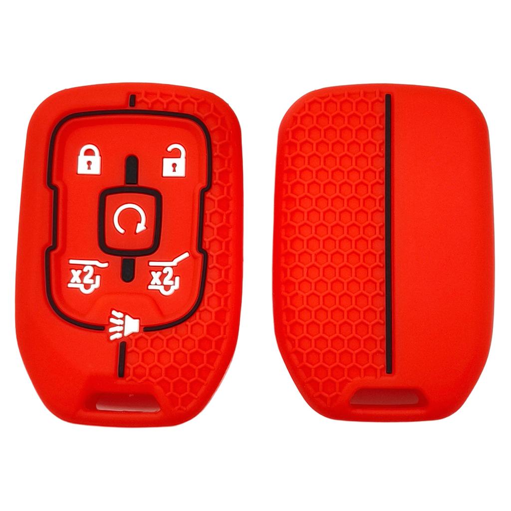 Rubber Car Key Fob Cover Silicone Protector Case for Chevrolet Camaro 2015 2016 GMC Yukon Suburban Tahoe 6 Buttons Accessories