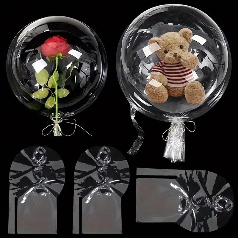 Double-Mouth Stretch Bobo Ball with Rose Flowers - 26-Inch & 30-Inch for Gifts and Decorations