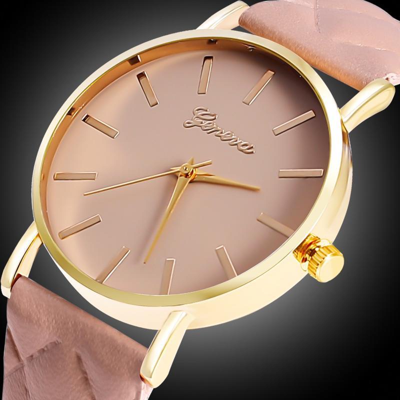 Dámské hodinky / Vintage kožený řemínek s hodinkami Quartz