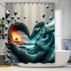 Surreal Heart Fusion Shower Curtain - Waterproof, Mildew-Resistant, Machine Washable For Unique Bathroom Decor