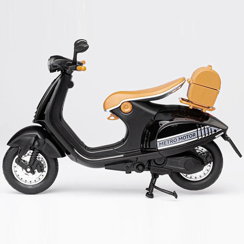

1:12 Vspa 946 Мотоцикл в ретро-стиле, игрушки-модели из сплава, литая машина, рулевое управление передним колесом, амортизация, транспортное средство для мальчиков, подарок чёрный