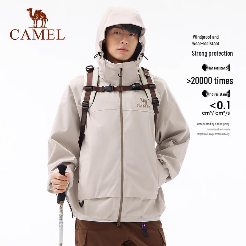 Camel Unisex Outdoor Windproof Waterproof Shell Jacket
