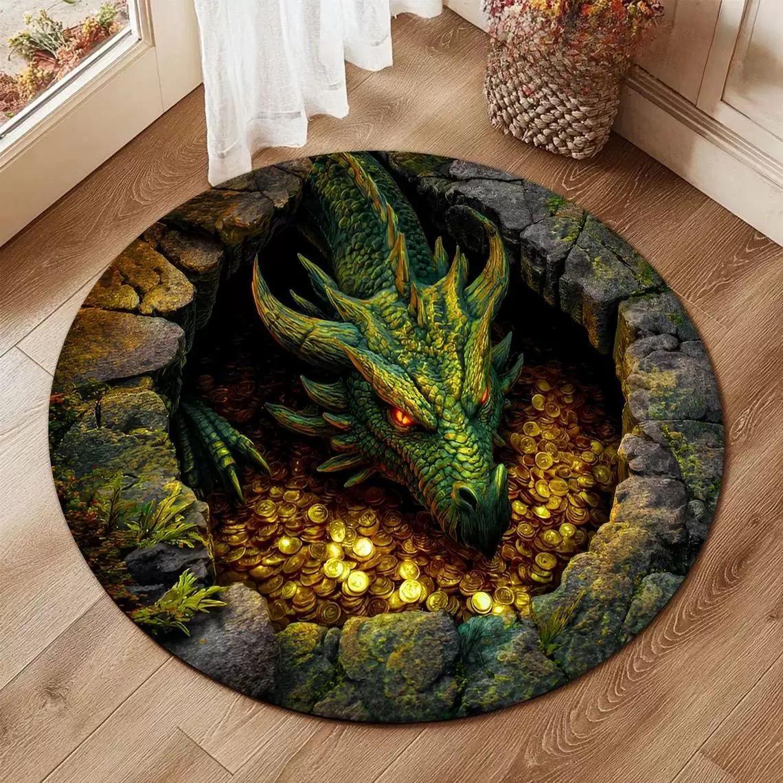 

3D Vision Three-dimensional Round Home Floor Mat Trap Rug Washable Bedroom Decor Soft Carpet Anti-slip Carpets for Living Room 60CM