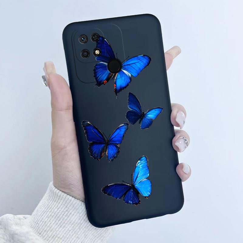 For Xiaomi Redmi 10C Phone Case Fashion Butterfly Flower Girls Design Soft Silicone TPU Back Housing for Redmi10C 10 C Covers