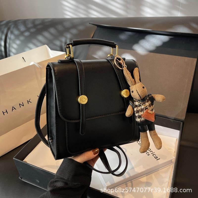 Niche high-end retro buckle backpack 2025 new crossbody British commuter student three types of backpack