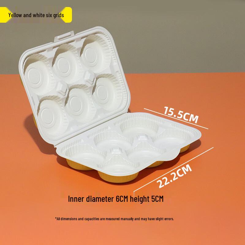 Handun Disposable 6-Compartment Round Takeout Containers