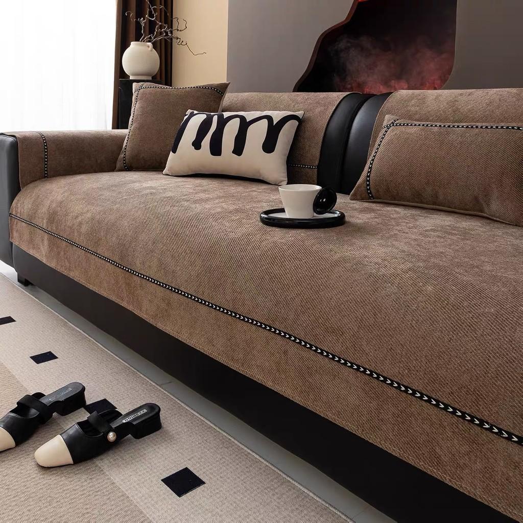 

1 шт. Модная чениловая накидка на диван, пылезащитная, для всех сезонов, универсальная подкладка на сиденье, простая подушка на диван против царапин от кошек, домашний декор 1seat 70x70cm-1pcs коричневый