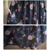DIMANAF New 2026 Summer Beach Women Plus Size Cotton Vintage Lady Loose Oversize Long Dress Floral Print