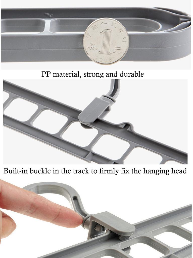 9-hole Hanger 360° Rotating Folding Hanger Space-saving Storage Rack Clothes and Pants Storage Durable Home Dormitory