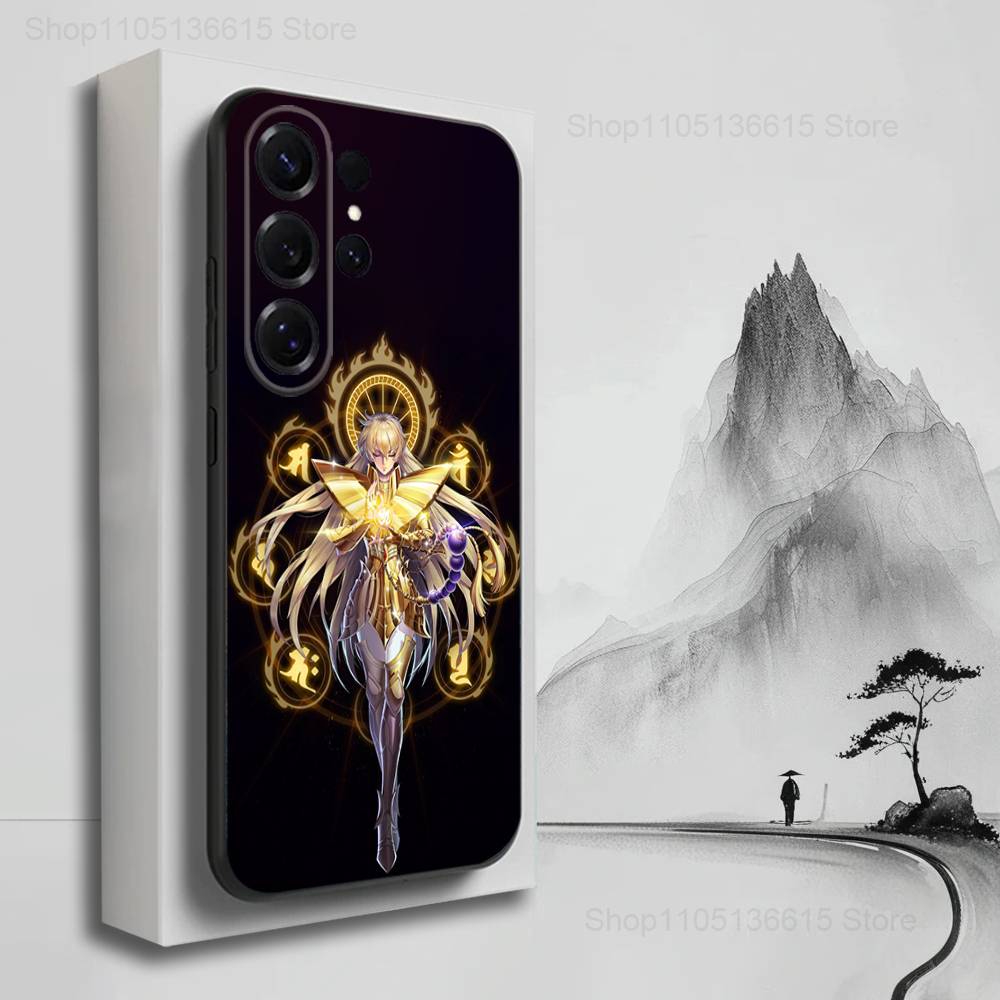 Cool S-Saint S-Seiya Anime Phone Case For Samsung S25,S24,S23,S22,S21,S20,S10,S9,Ultra,Plus,Lite,FE,Soft Silicone Black Cover