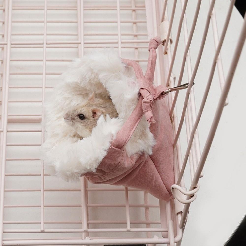 Small Animal Bed Warm Hamster Sleeping Bag Soft Windproof Weasel Sleeping Bag Non-slip Fluffy Pet Cotton Nest Small Pet Use