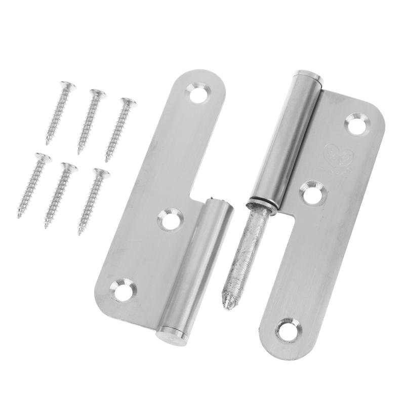 1pair 4 Inch Thick Stainless Steel Round Corner Detachable Hinge Bedroom Wardrobe Room Door Fireproof Flat Hinge
