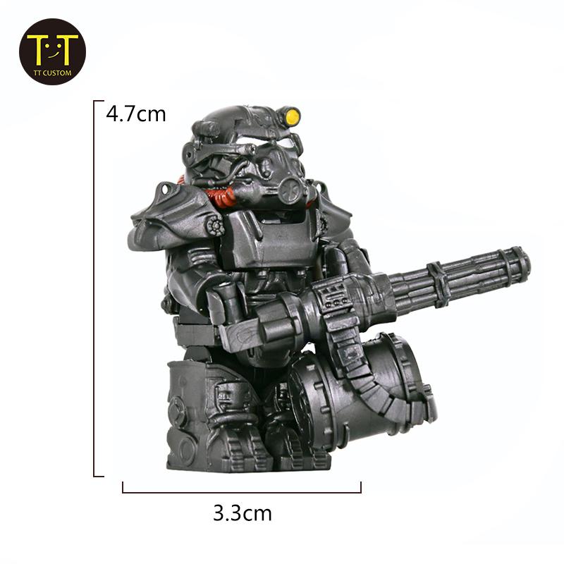 MOC Military T60 Armor Soldiers Mini Anime Action fallouts Figures Weapons Robot Kinghts Building Blocks Bricks DIY Toys  gifts