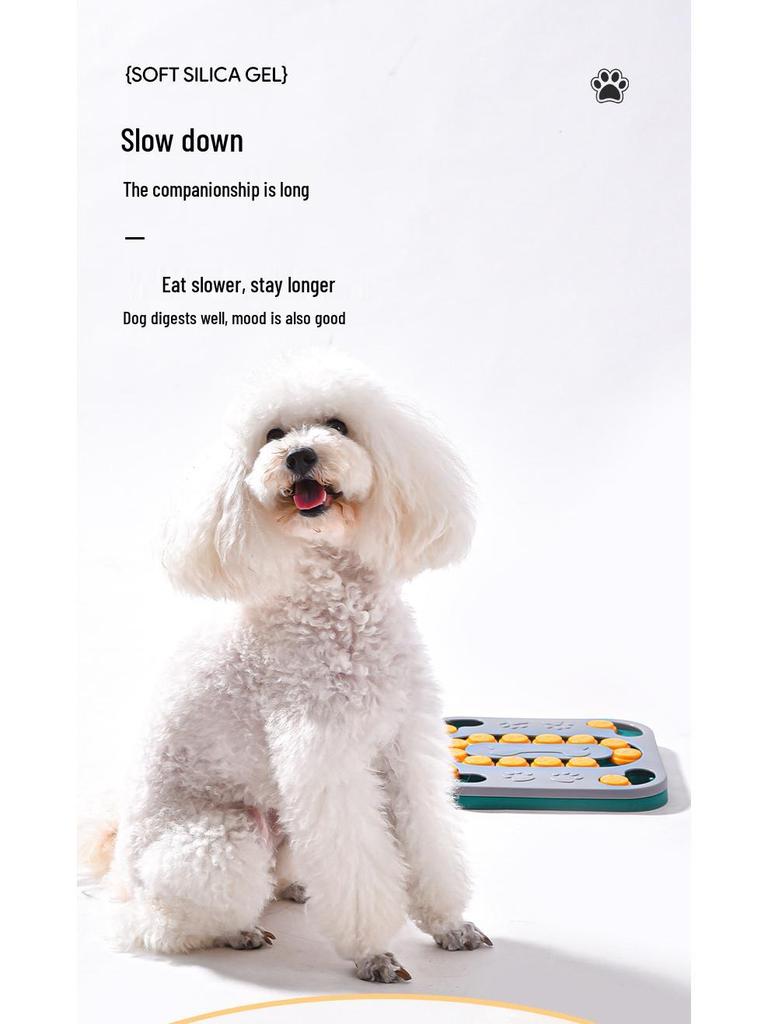 Square Track Pet Slow Feeder Puzzle Bowl - Multifunctional Foraging Toy