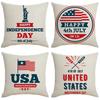 American Independence Day Linen Series Multiple Pillow Covers Simple Festive Printed Cushion Cover Sofa Pillow Cover Home Quality
