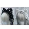 Lolita Headwear Cat Ear Love Rhinestone Headband Goth Punk Bow Headband Abi Cos Lace Hair Accessories