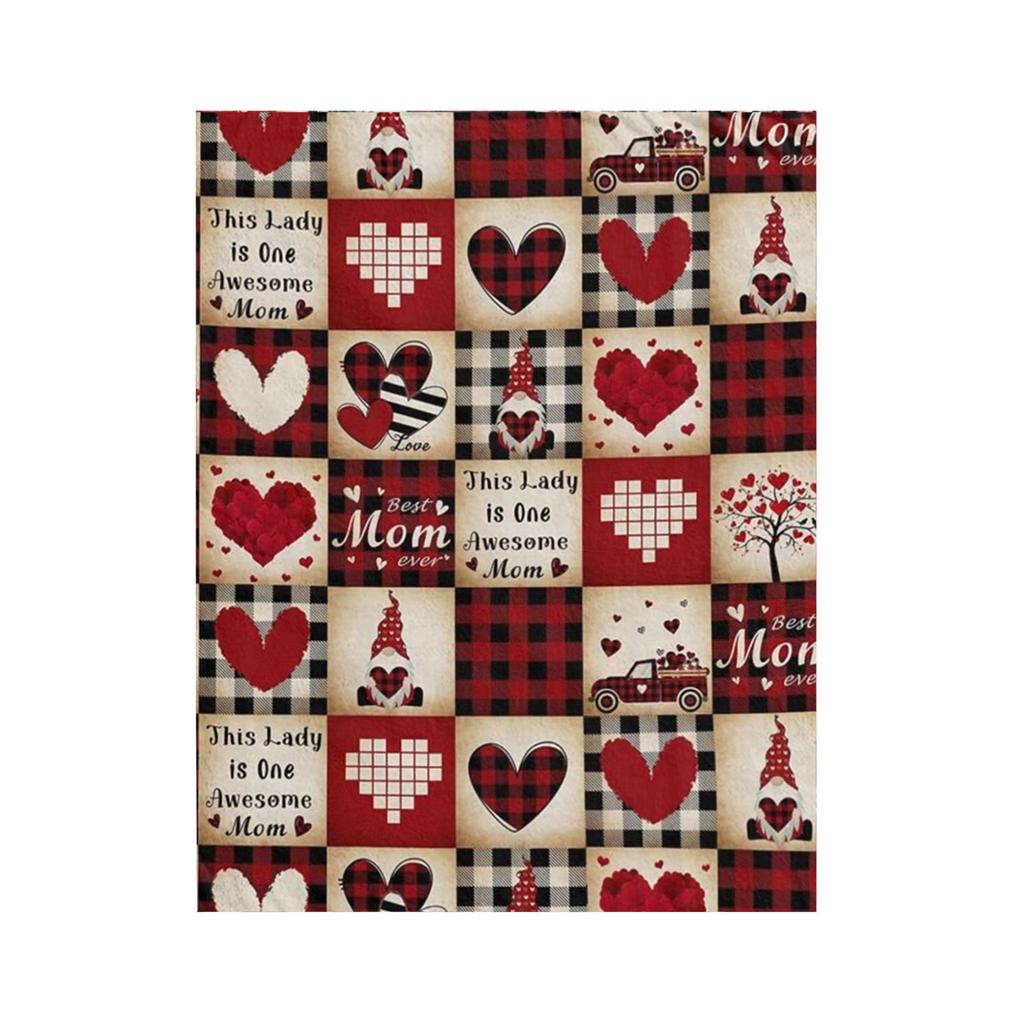 Christmas Blanket Red And Black Plaid Dwarf Christmas Blanket, Flannel Plush Comfortable Soft Warm Bed Blanket Suitable For Living Room, Sofa, Bedroom