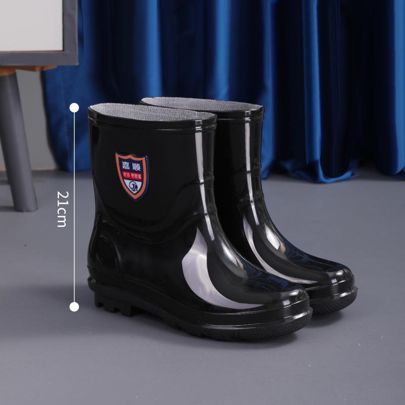 Thick-soled wear-resistant solid color men's lightweight high-top men's warm high-top waterproof mid-high non-slip rain boots thick model
