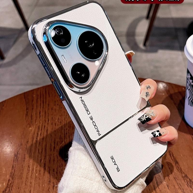 For Huawei Pura 80 Pro Pura80 Pro+ Case For MagSafe Magnetic PU Vegan Leather Splicing Electroplated PC Lightweight Hard Cover