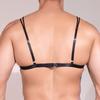 Mens Bra Briefs Set Elastic Shiny Glossy Underwear Low Rise Bulge Pouch Thong Adjustable Tops Hollow Out Exposed Butt Underpants