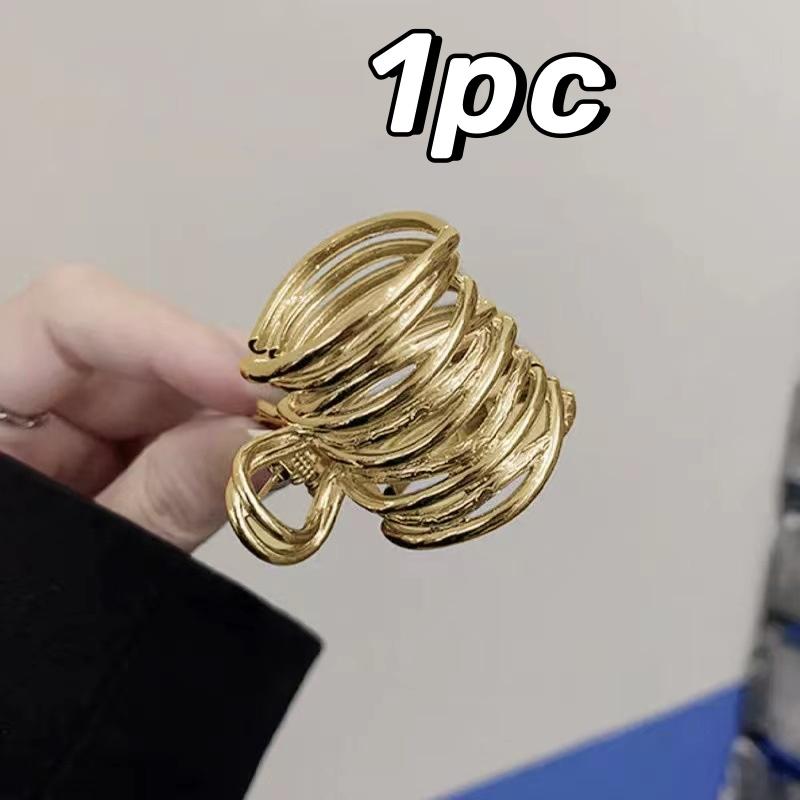 Fashion High Ponytail Clip Metal Hollow Geometric Hair Claw Solid Irregular Long Hair Hairpin Women Hair Accessory Headwear Gift