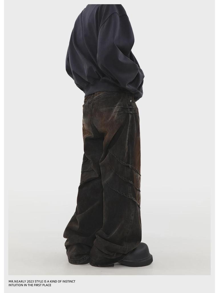 Retro High Street Style Loose Fit Jeans – Unisex Trendy Straight-Leg Pants