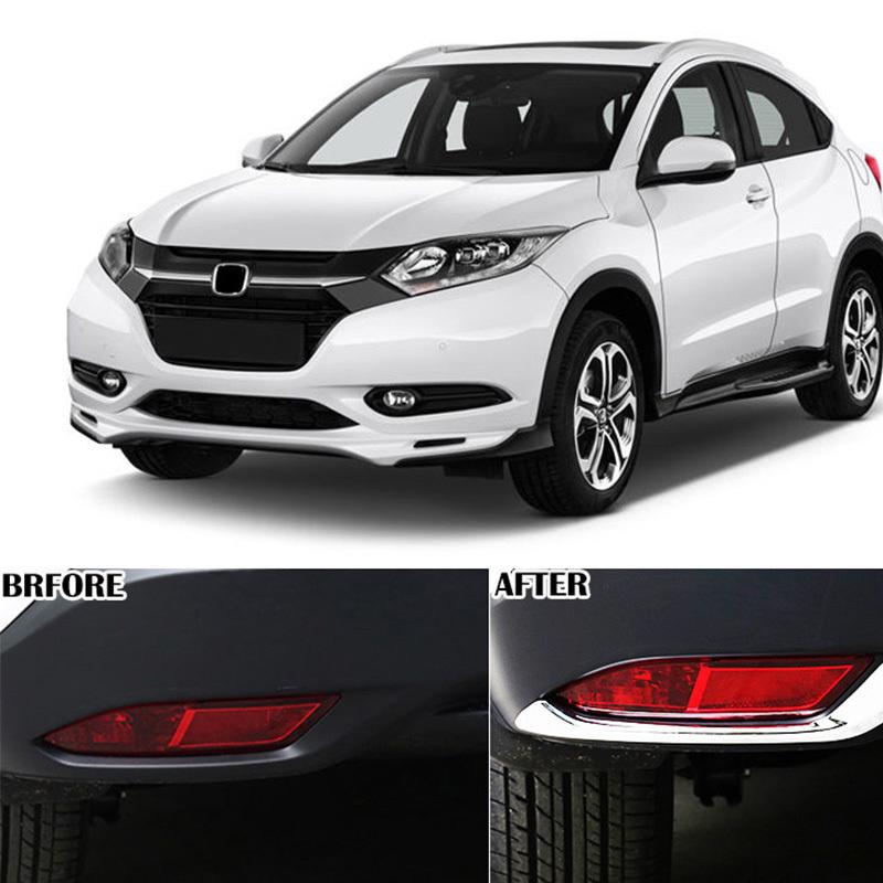 For Honda HR-V HRV Vezel 2016 2017 2018 Chrome Rear Fog Light Tail Lamp Eyebrow Cover Trim Protector Molding Bezel Frame Styling