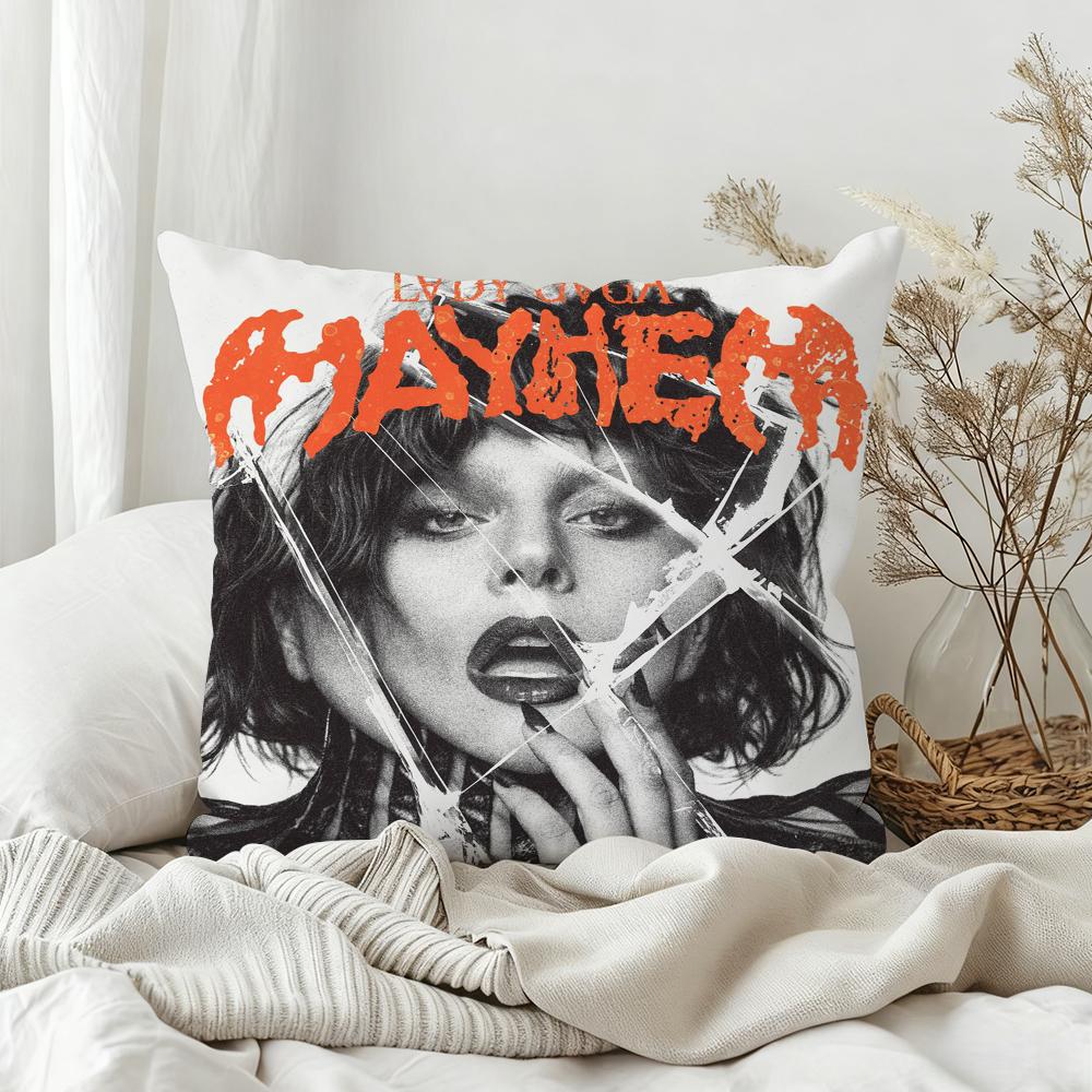 Hot Singer LLady Gaga Mayhem Pillow Case Bedroom Sofa Living Room Backrest Decoration Square Cushion Nap Time