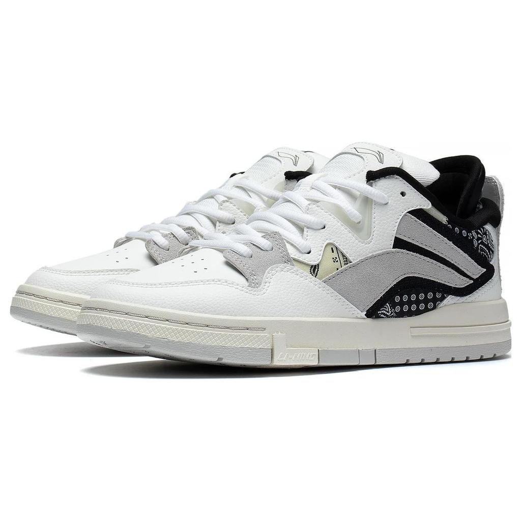 Li Ning Wave Pro Synthetic Leather Comfortable Slip Resistant Abrasion Resistant Low top Skateboard Shoes Women's AECT010-3