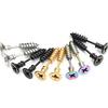 1 Pair Unisex Women Men Punk Stainless Steel Cross Screw Ear Studs Earrings
