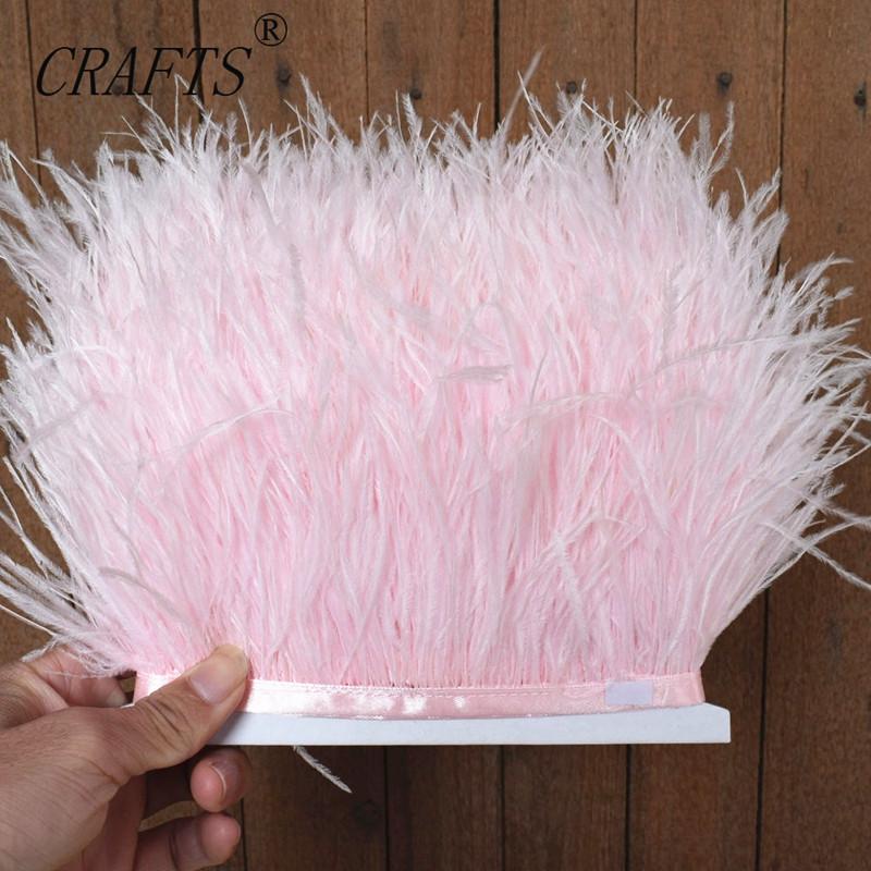 FeatherHigh quality fluffy ostrich feather trimming cloth sideband 5M 10M long DIY clothing accessories decorative accessories 8-11cm